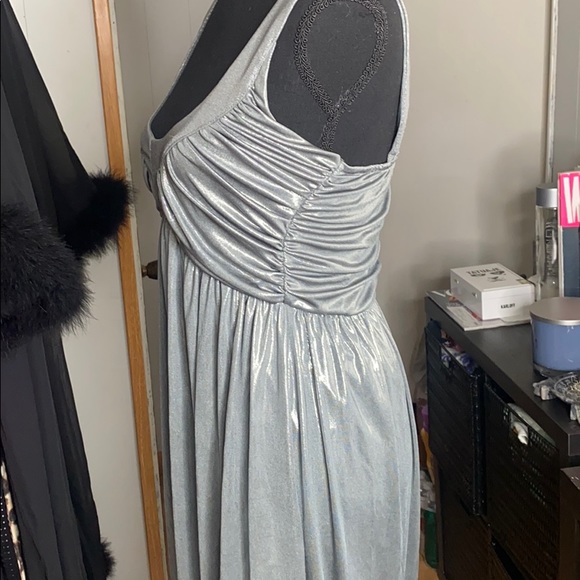 BEBE Missy Metallic Silver Dress - Picture 4 of 5